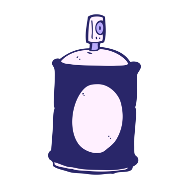 çizgi film spreyi parlak neon renkli.