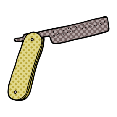 Çizgi film karalaması parlak neon renginde boğazını kesti.