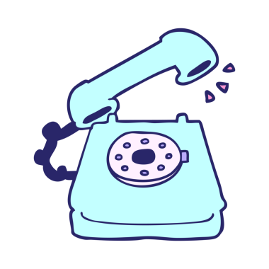 çizgi film eski telefon parlak neon rengi