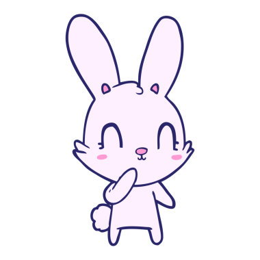 Parlak neon renkli şirin çizgi film tavşanı.