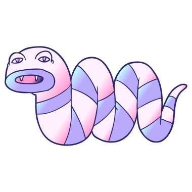 parlak neon renkli çizgi film yılanı