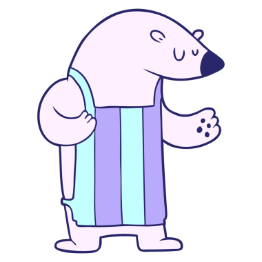 çizgi film kutup ayısı şefi parlak neon renkli