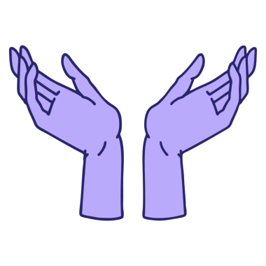 Parlak neon renkli açık ellerin ikonik dövme şekli