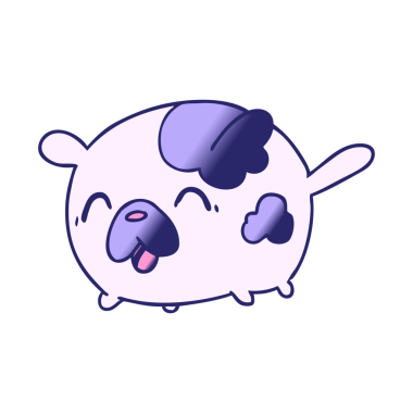 gradyan çizgi film çizimi kawaii parlak neon renkli sevimli yama köpeği