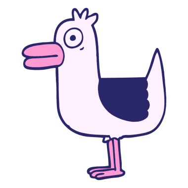 parlak neon renkli martı karalaması.