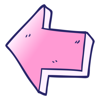 çizgi film karalaması parlak neon renginde oku işaret ediyor