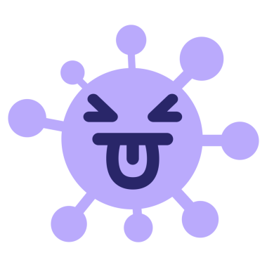 Parlak neon renkli basit bir virüs.