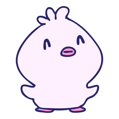 Parlak neon renkli mutlu bir civciv çizgi filmi