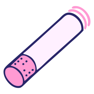 Parlak neon renkli bir sigara çubuğu karikatürü