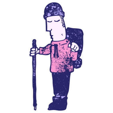 Karikatür kampçısı parlak neon renkli.