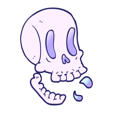 karikatür karikatür kafatası parlak neon rengi