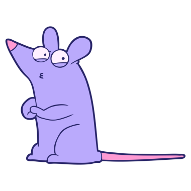 parlak neon renkli şüpheli fare çizgi filmi