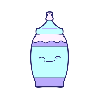 çizgi film mutlu su şişesi parlak neon renkli