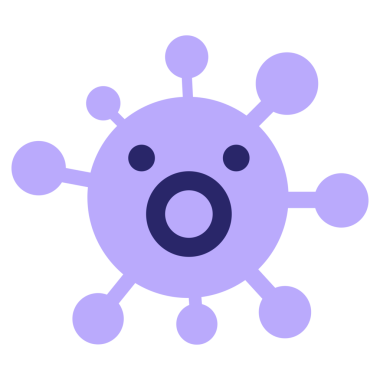 Parlak neon rengi basit soluk soluğa virüs