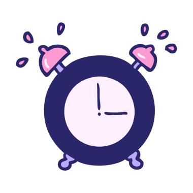 çizgi film çalar alarm saati parlak neon rengi