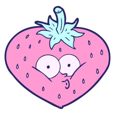 parlak neon renkli çilek çizgi filmi