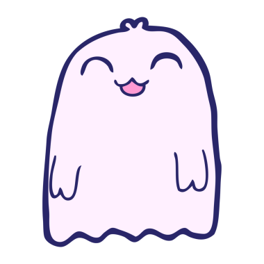 parlak neon renkli çizgi film hayaleti