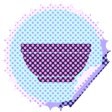 Pirinç kase dairesel kabuk soyucu vektör illüstrasyonu parlak neon rengi