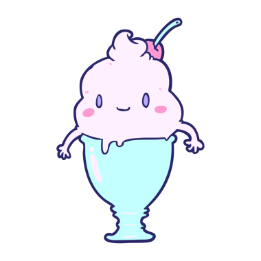 Parlak neon renkli tatlı çizgi film dondurması.