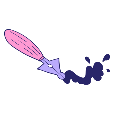 çizgi film karalama dolmakalemi parlak neon renkli