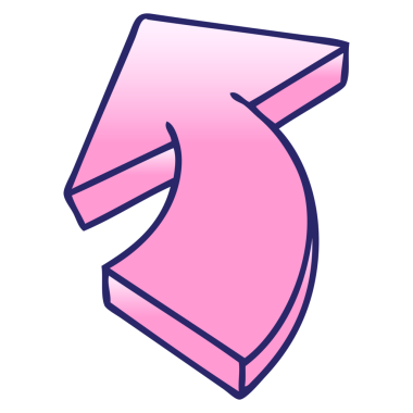 parlak neon renginde gölgelendirilmiş çizgi film oku