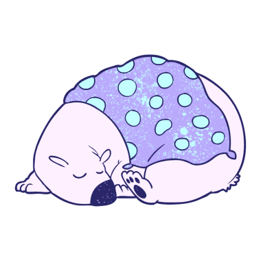 çizgi film kutup ayısı parlak neon renginde uyuyor.