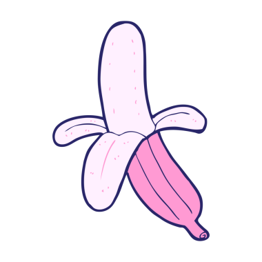 parlak neon renginde soyulmuş muz.