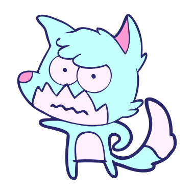 çizgi film parlak neon renkli tilki rahatsız