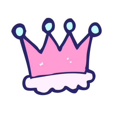 parlak neon renkli karton taç sembolü