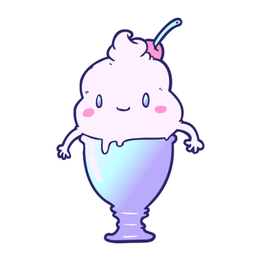 Parlak neon renkli tatlı çizgi film dondurması.