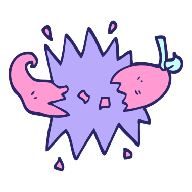 El çizimi çizgi film. Parlak neon renkli kırmızı acı biber.