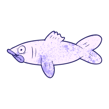 parlak neon renkli çizgi film balığı