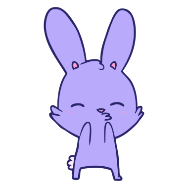 Parlak neon renkli meraklı tavşan çizgi filmi