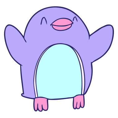 neon renginde neon renginde zıplayan penguen.