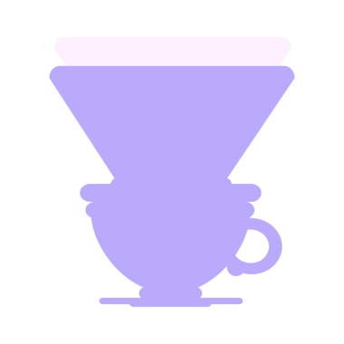 Parlak neon renkli filtre kahve fincanının düz renkli çizimi