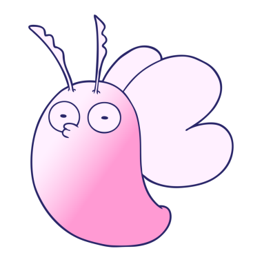 Parlak neon renkli komik kelebek.