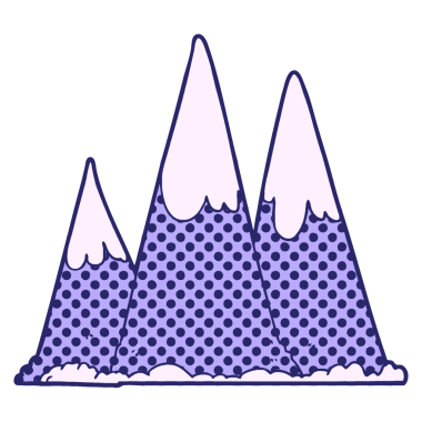 parlak neon renkli çizgi film dağları