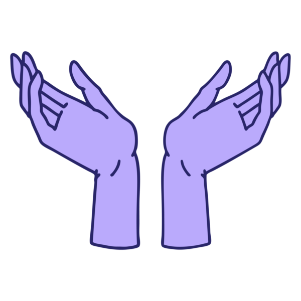 Parlak neon renkli açık ellerin ikonik dövme şekli