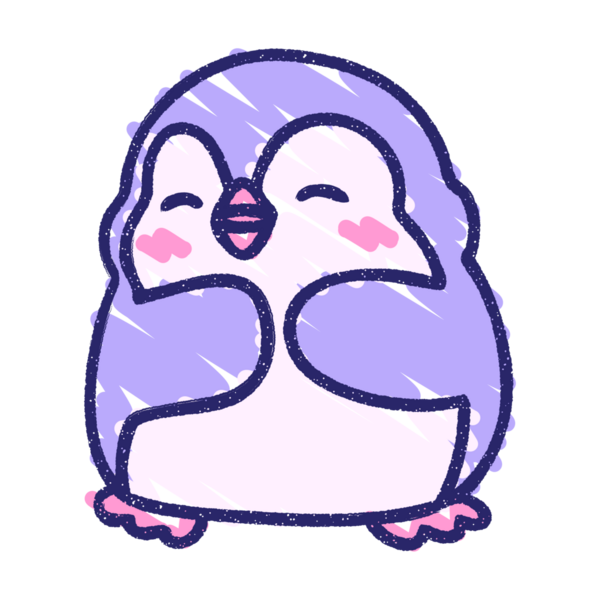 Sevimli Penguen Tebeşiri Parlak neon rengi çiziyor