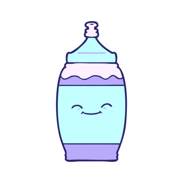 çizgi film mutlu su şişesi parlak neon renkli