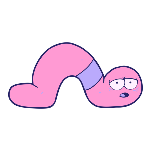 çizgi film yorgun solucanı parlak neon rengi