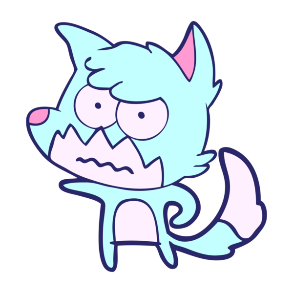 çizgi film parlak neon renkli tilki rahatsız