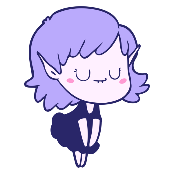 Mutlu çizgi film elf kızı parlak neon renkli elbise giyiyor.