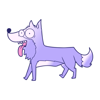 çizgi film mutlu köpek parlak neon renkli