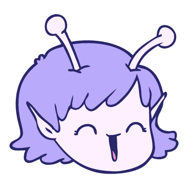 Uzaylı çizgi film kızı parlak neon renkli yüzü