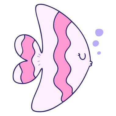 Parlak neon renkli el çizimi tuhaf karikatür balığı.