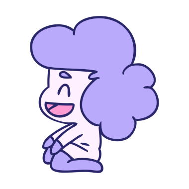 parlak neon renkli bir kawaii uzaylı kızın çizgi film çizimi