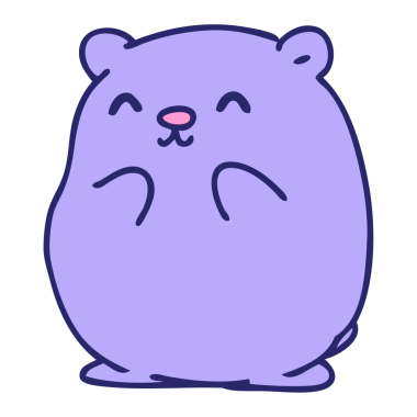 parlak neon renkli mutlu küçük ayı çizgi filmi