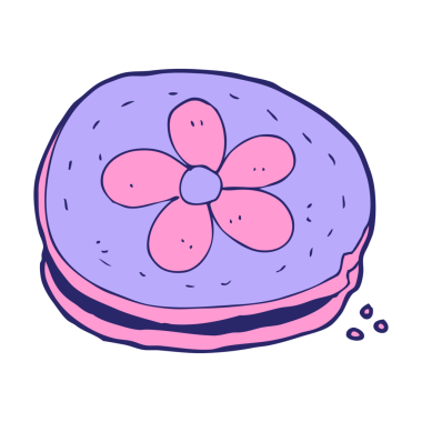 parlak neon renkli çizgi film bisküvisi