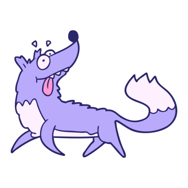 çizgi film aç kurt parlak neon renkli